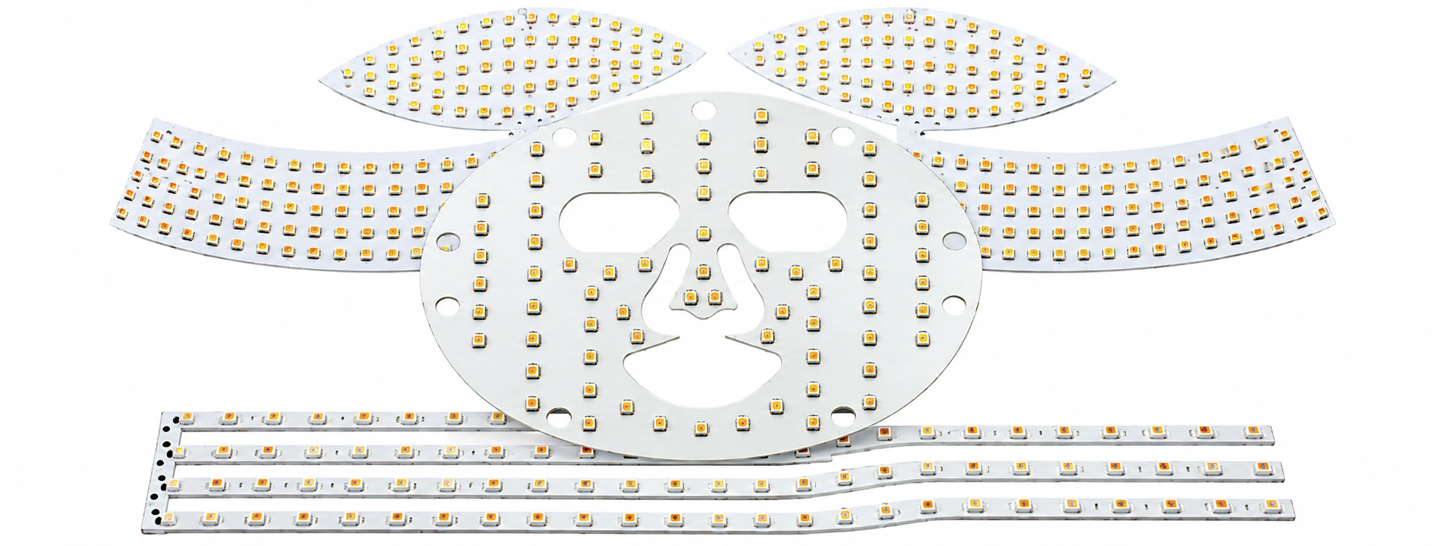 Custom LED board layout with connector position and mechanical dimensions