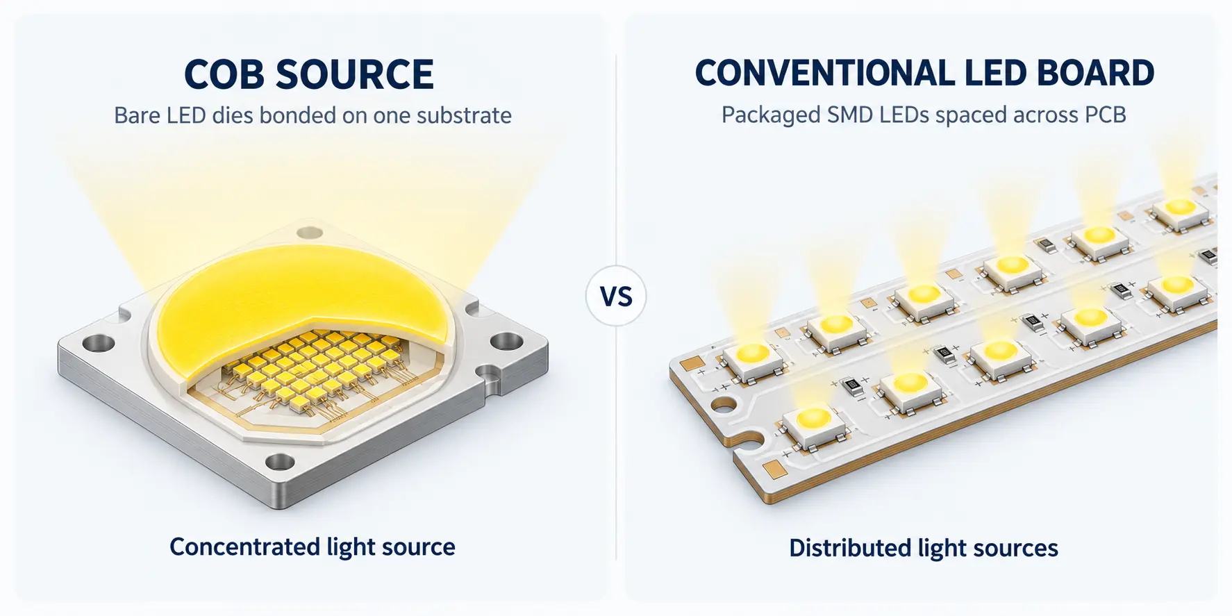 COB vs Conventional LED